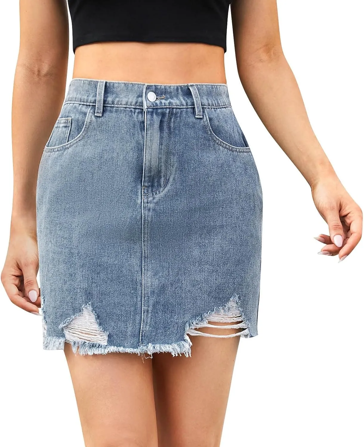 Women's Summer Casual Denim Y2K High Waist Work Skirts