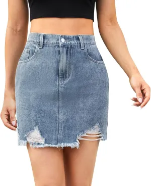 Women's Summer Casual Denim Y2K High Waist Work Skirts