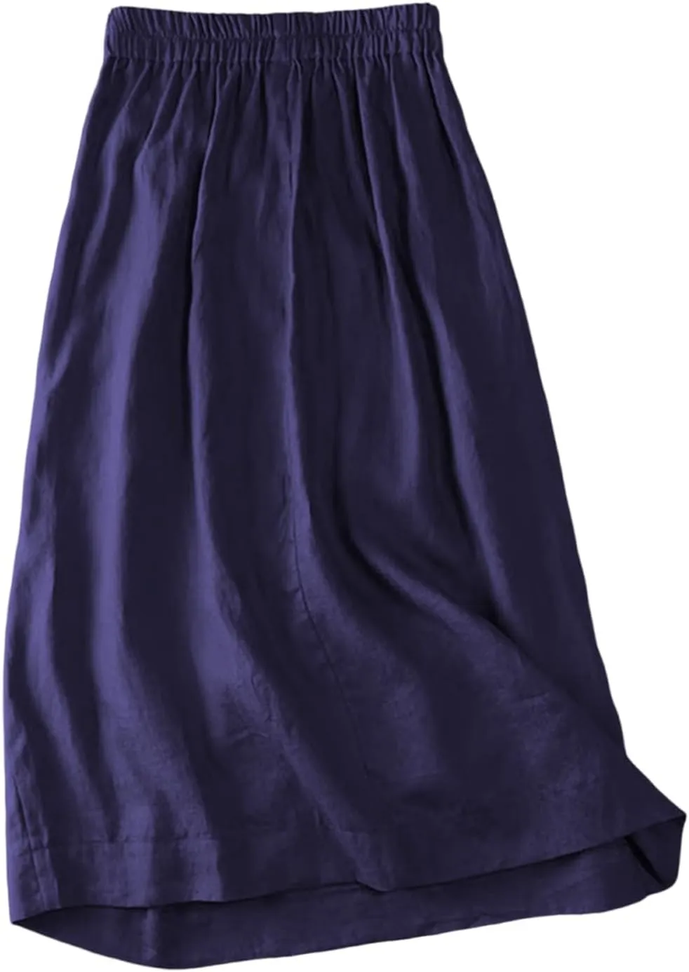 Women's Summer Elastic Swing Midi A Line Skirt Button Front High Waist Skirts Casual Trendy Beach Western Skirts