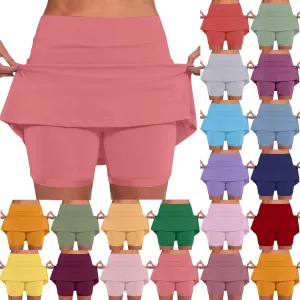 Womens Summer Skorts with Pockets 2024 Tummy Control Plus Size Skorts for Women High Waist Athletic Skirt