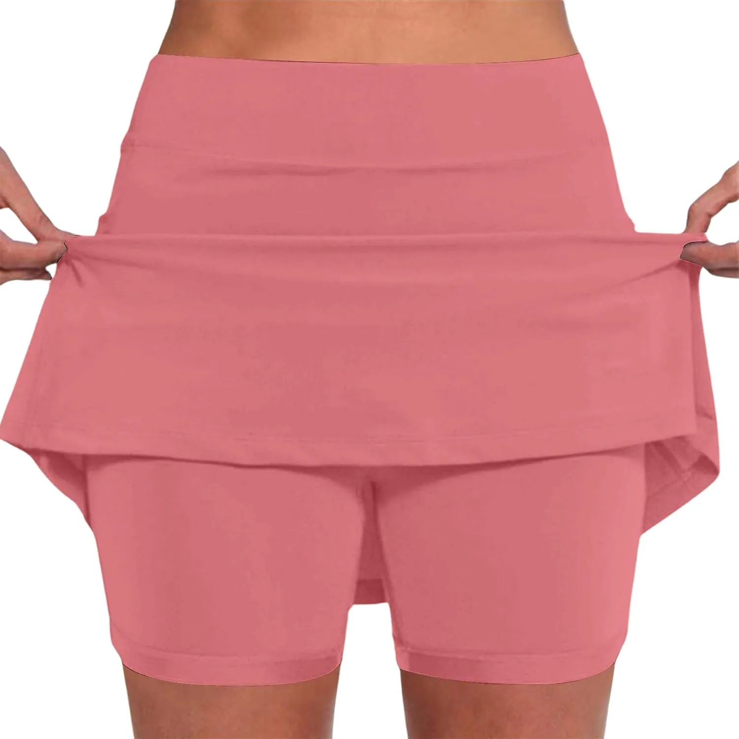 Womens Summer Skorts with Pockets 2024 Tummy Control Plus Size Skorts for Women High Waist Athletic Skirt