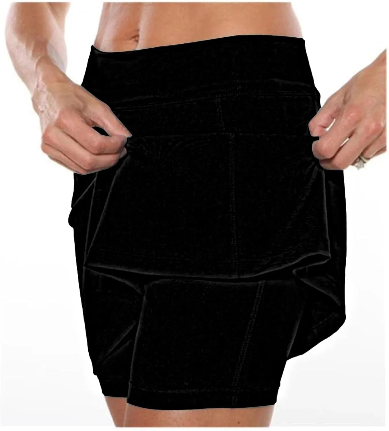Women's Tennis Skirts Fashion Stretchy High Waist Golf Inner Shorts Sports Plus Size Solid Running Workout Athletic Skorts