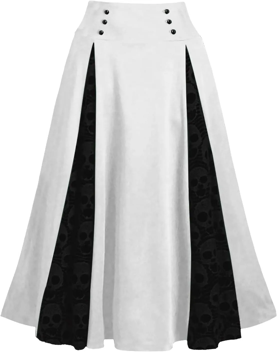 Women's Vintage Gothic Court Lace Up Patchwork Skirt Steampunk Medieval Renaissance Victorian A-Line Pirate Skirts