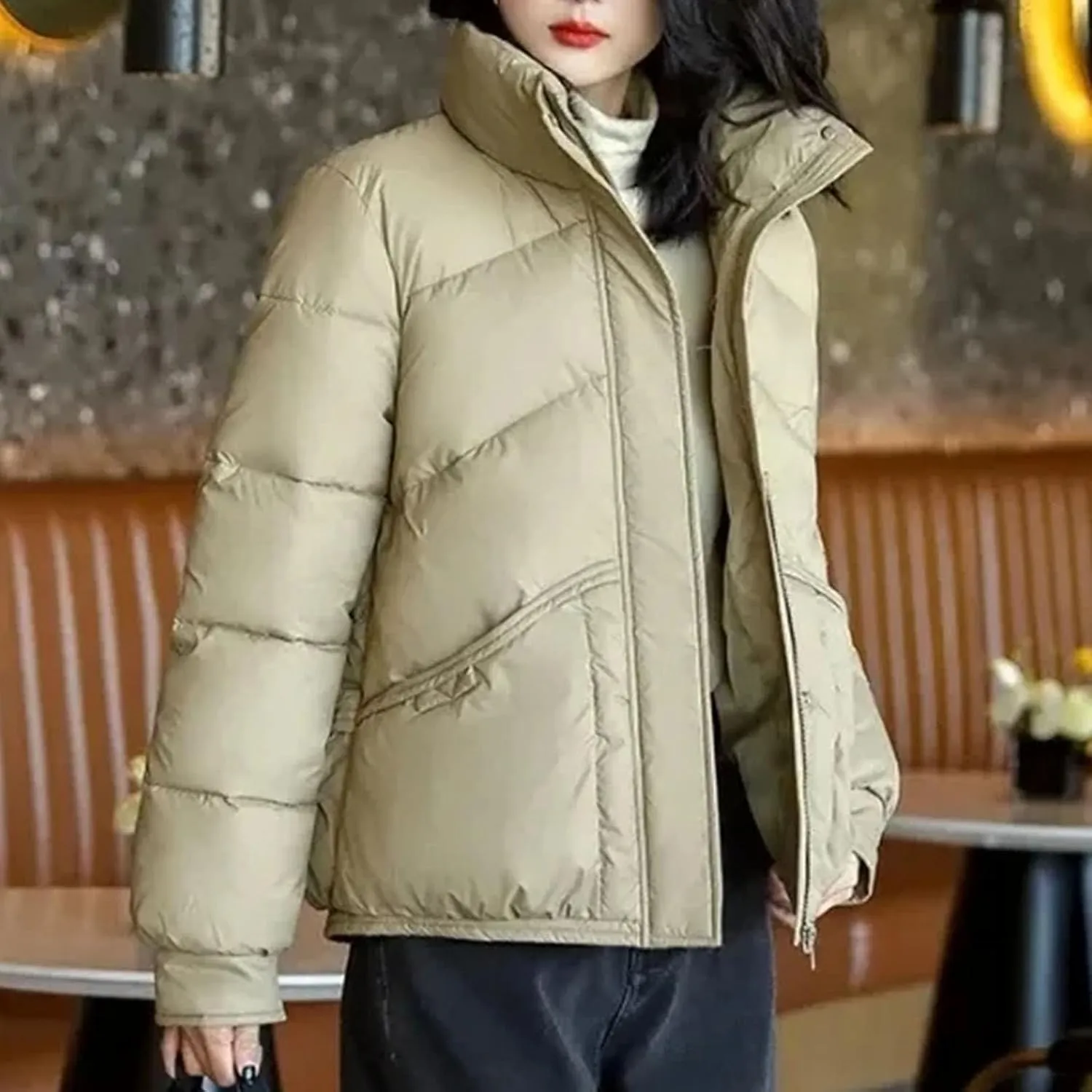 Women's Winter Jackets Down Cotton Padded Short Coats Female Oversize Outercoat Casual Stand Collar Parka Overco