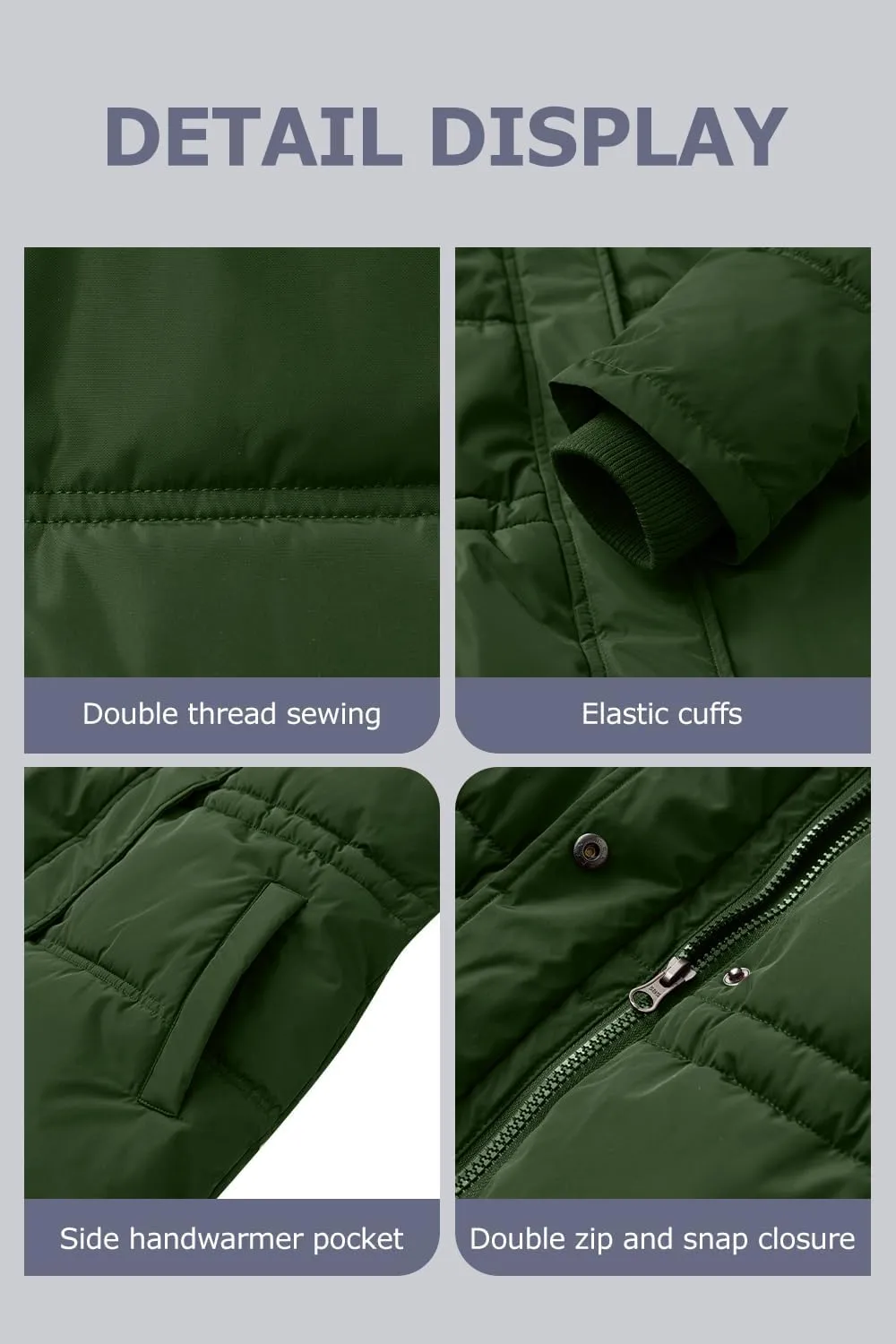 Women's Winter Warm Puffer Coat Cropped Slim Fit Down Jacket with Removable Hood Long Sleeve Lightweight Coats
