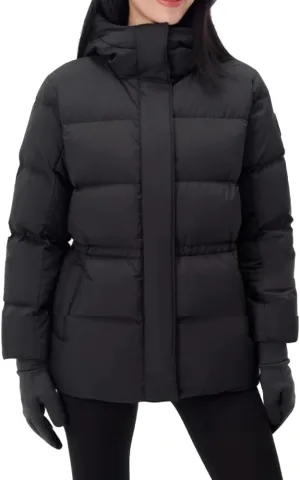 Women's Winter Warm Puffer Coat Cropped Slim Fit Down Jacket with Removable Hood Long Sleeve Lightweight Coats
