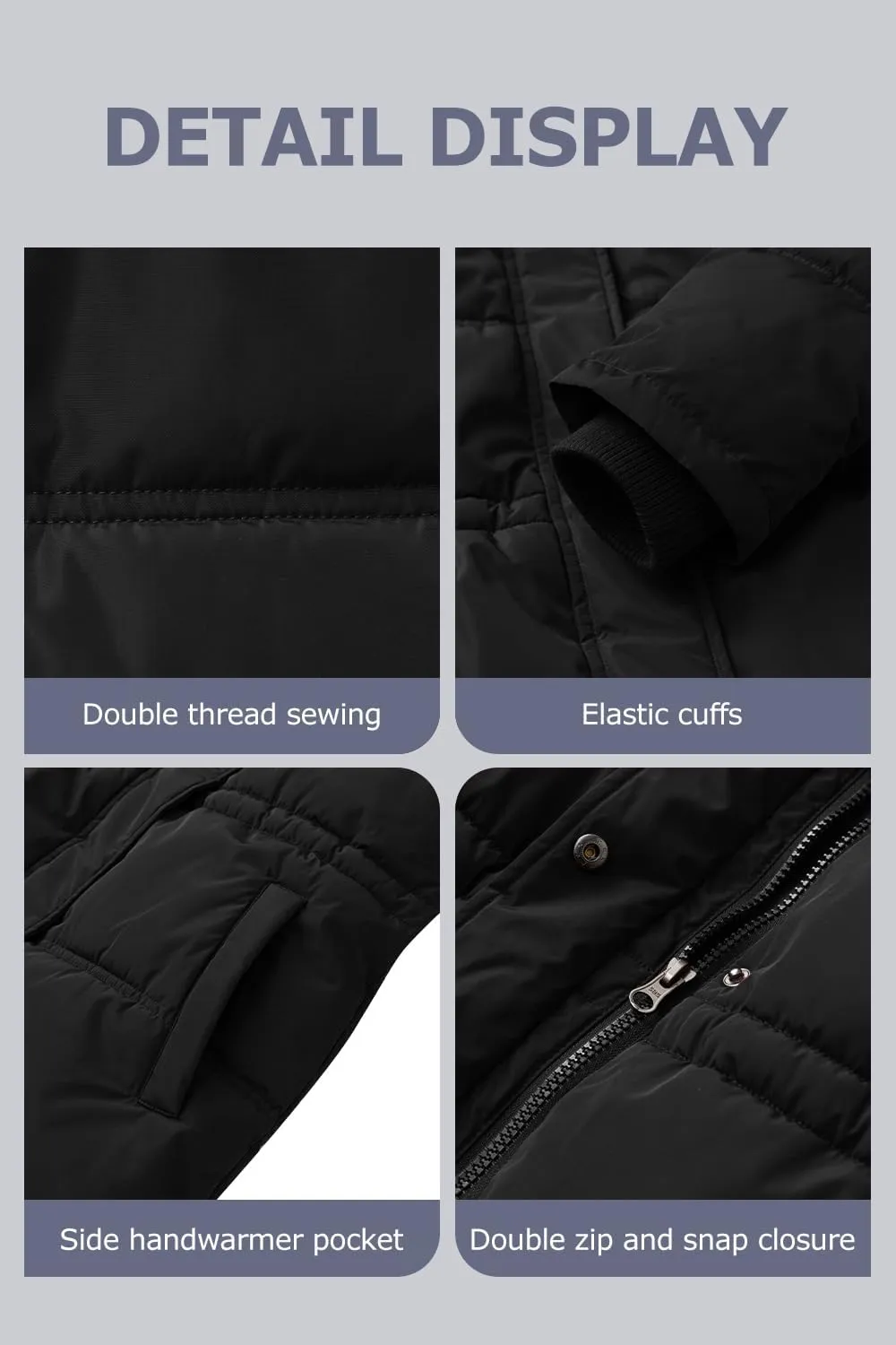 Women's Winter Warm Puffer Coat Cropped Slim Fit Down Jacket with Removable Hood Long Sleeve Lightweight Coats