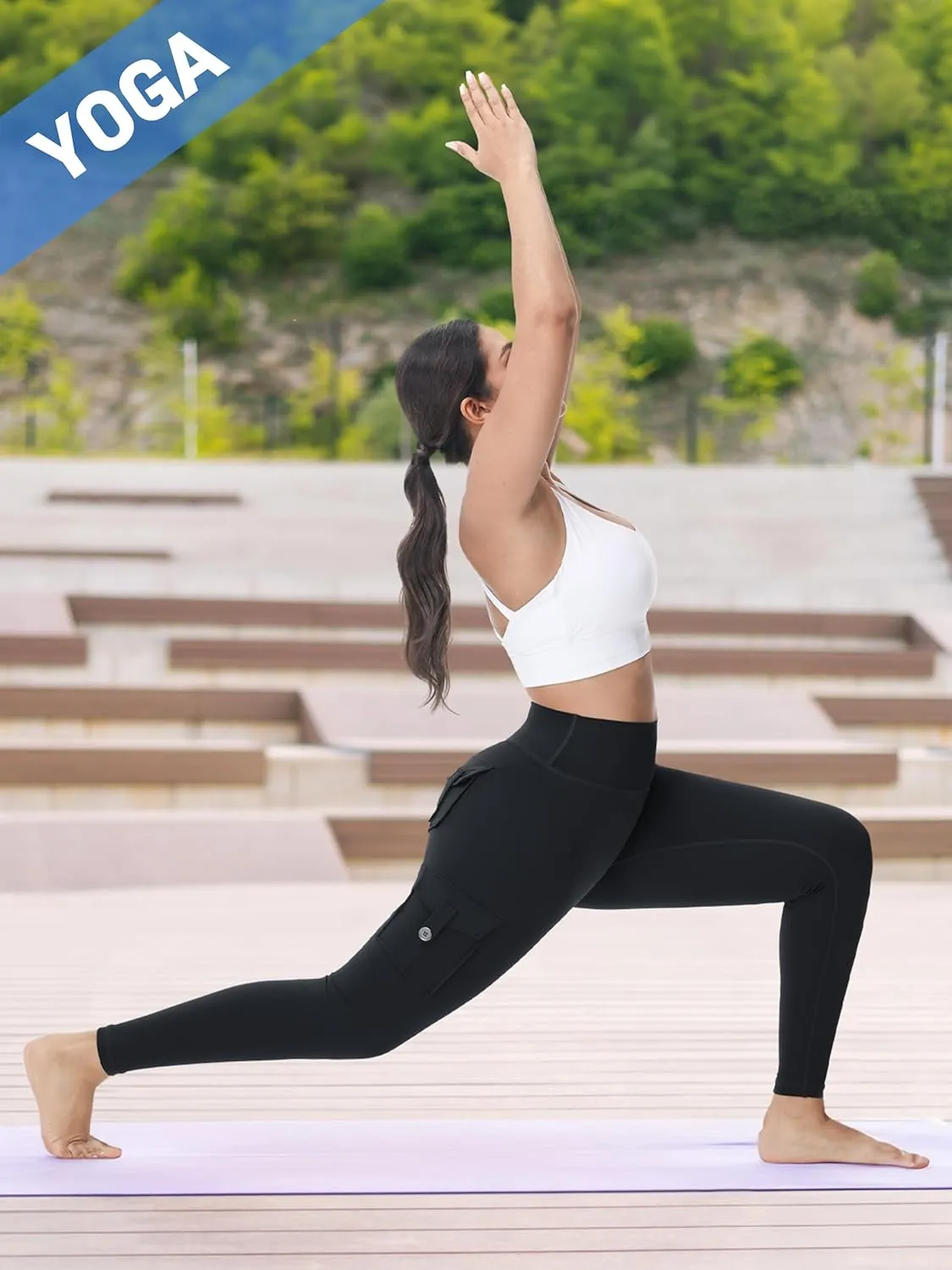 Workout Cargo Leggings with Pockets for Women 25/27/29 Hidden Scrunch Seamless Butt Lifting Gym Yoga Pants