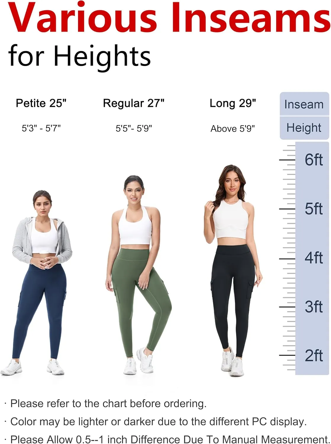 Workout Cargo Leggings with Pockets for Women 25/27/29 Hidden Scrunch Seamless Butt Lifting Gym Yoga Pants