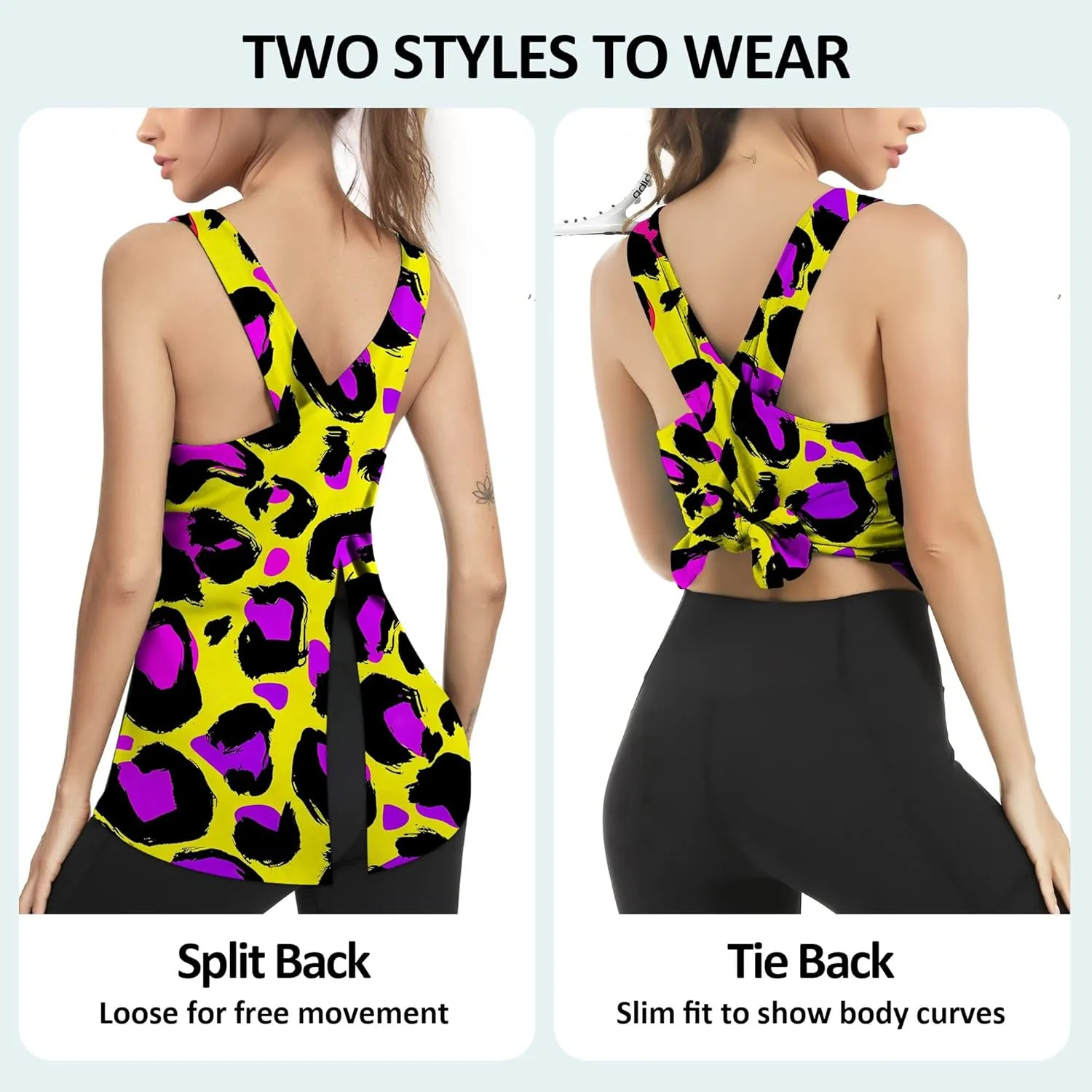Workout Tank Tops for Women Yoga Tops Loose fit Womens Backless Sleeveless Open Back Running Muscle Tank Shirts