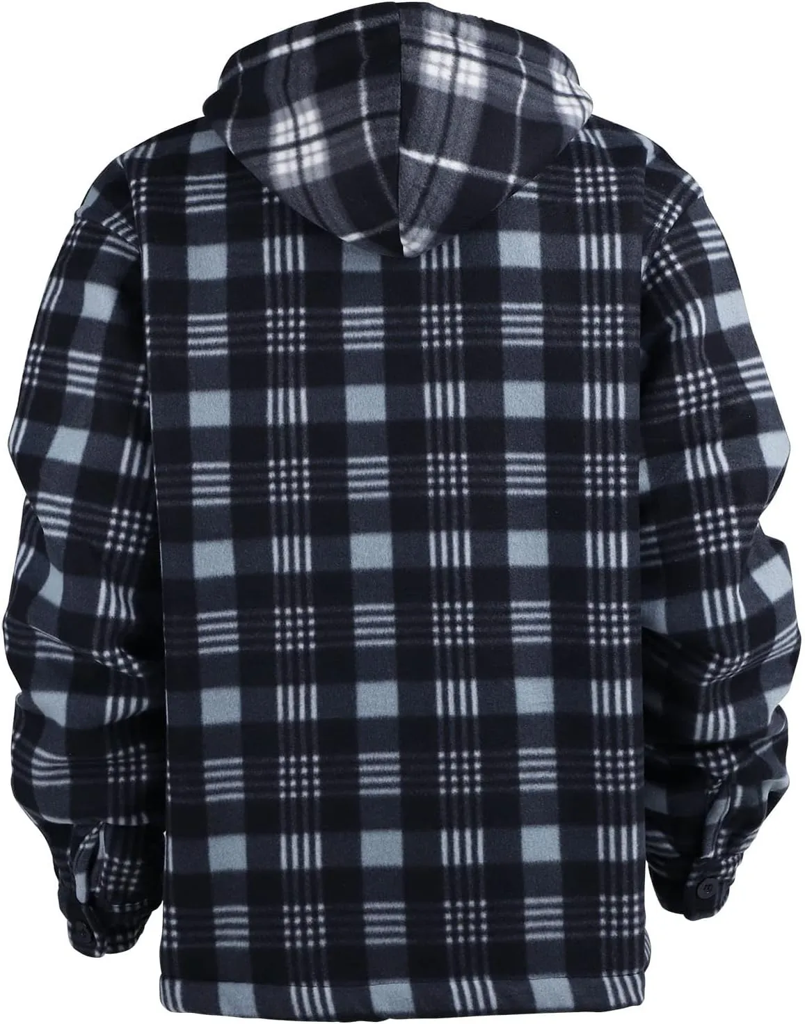 Yasumond Mens Heavy Sherpa Lined Fleece Plaid Flannel Jacket Zip Up Hoodies Warm Winter Coats Big Tall