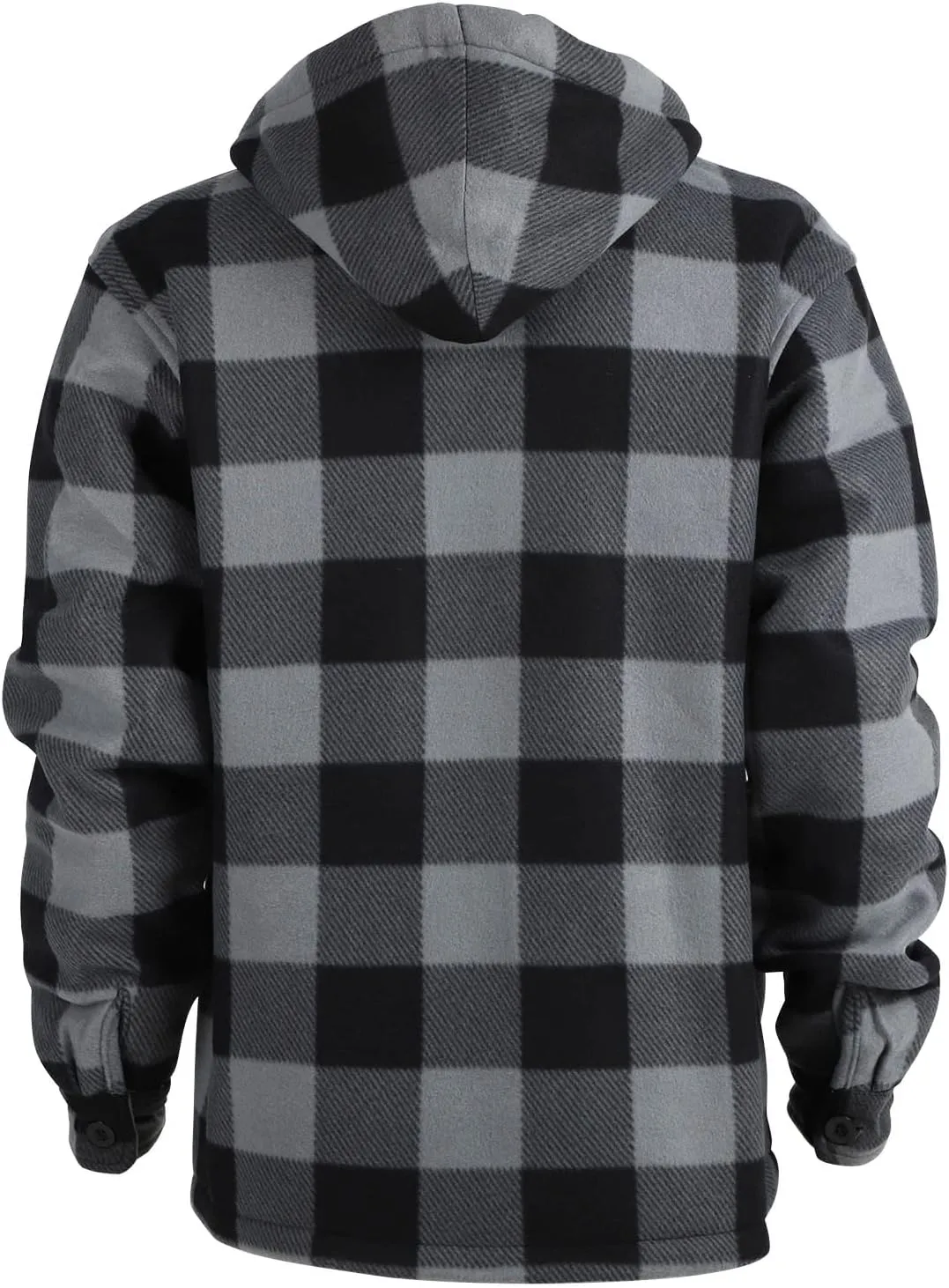 Yasumond Mens Heavy Sherpa Lined Fleece Plaid Flannel Jacket Zip Up Hoodies Warm Winter Coats Big Tall