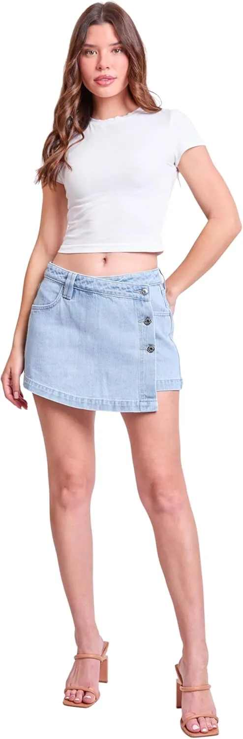 YMI Women's Denim Wrap Skort