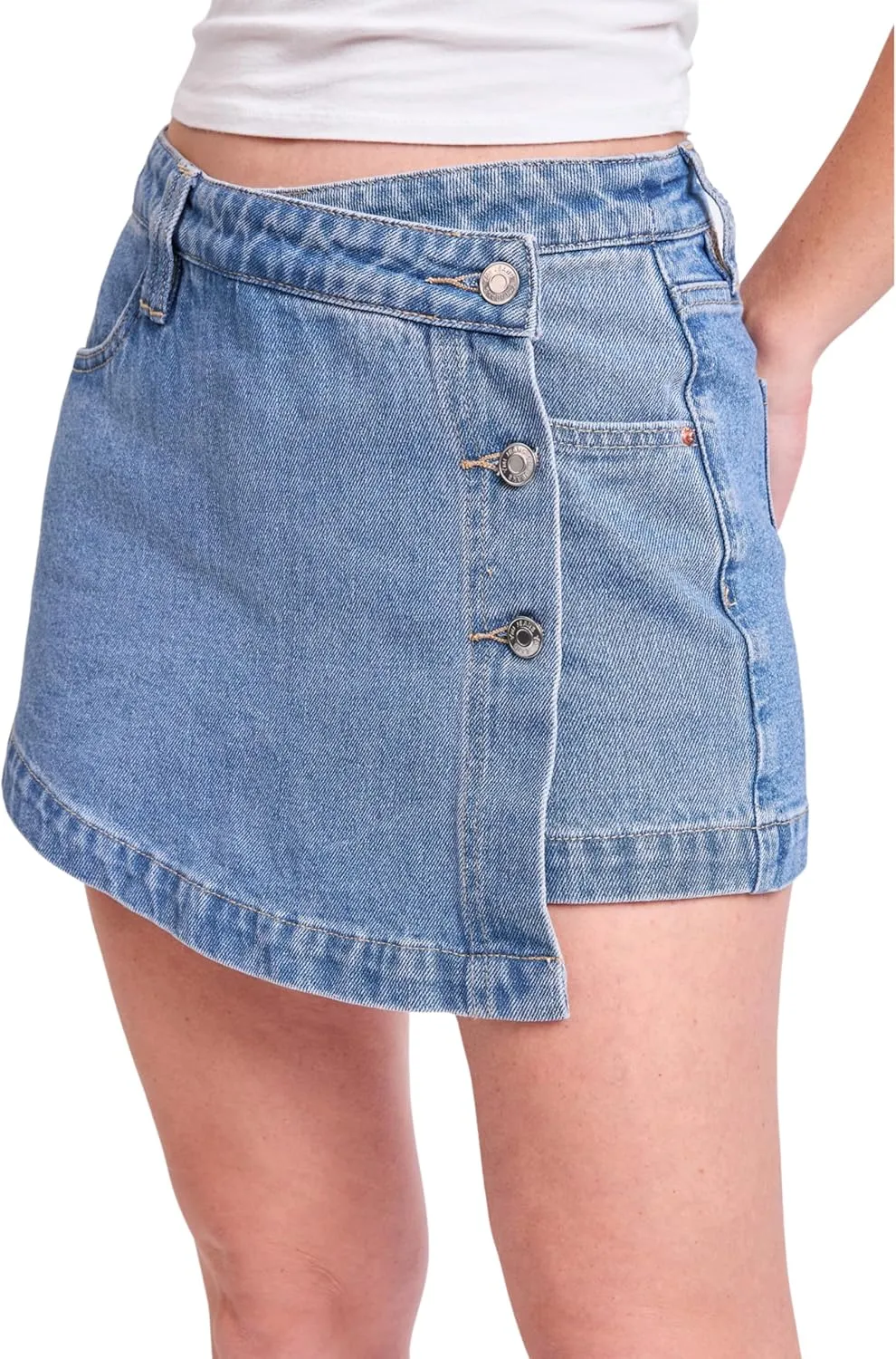 YMI Women's Denim Wrap Skort