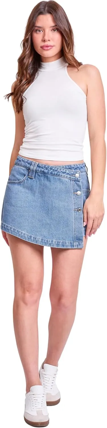 YMI Women's Denim Wrap Skort