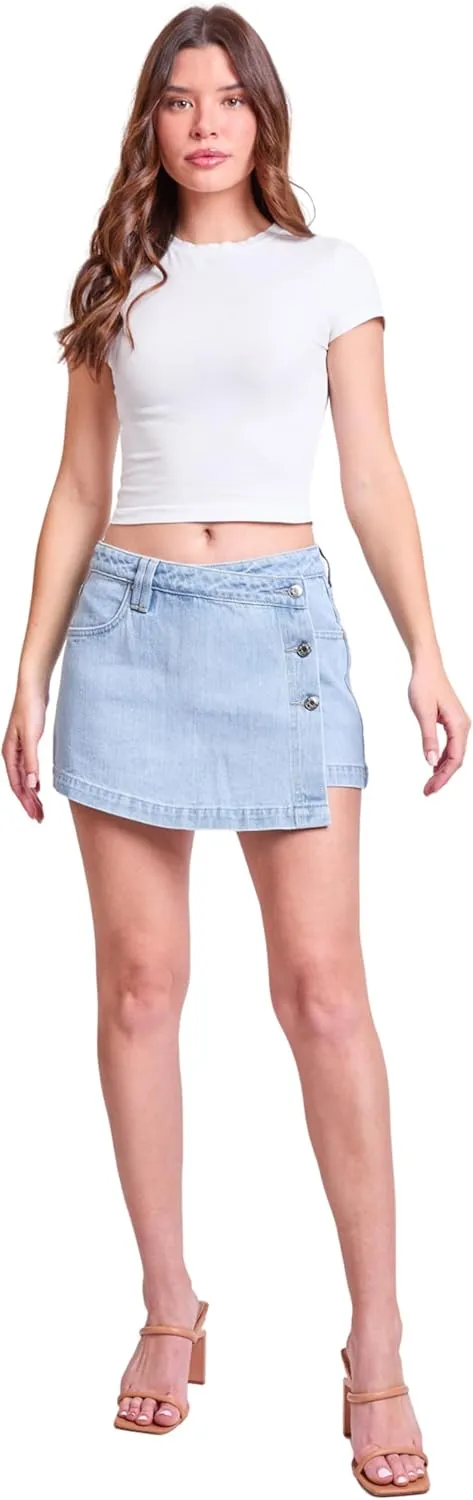 YMI Women's Denim Wrap Skort