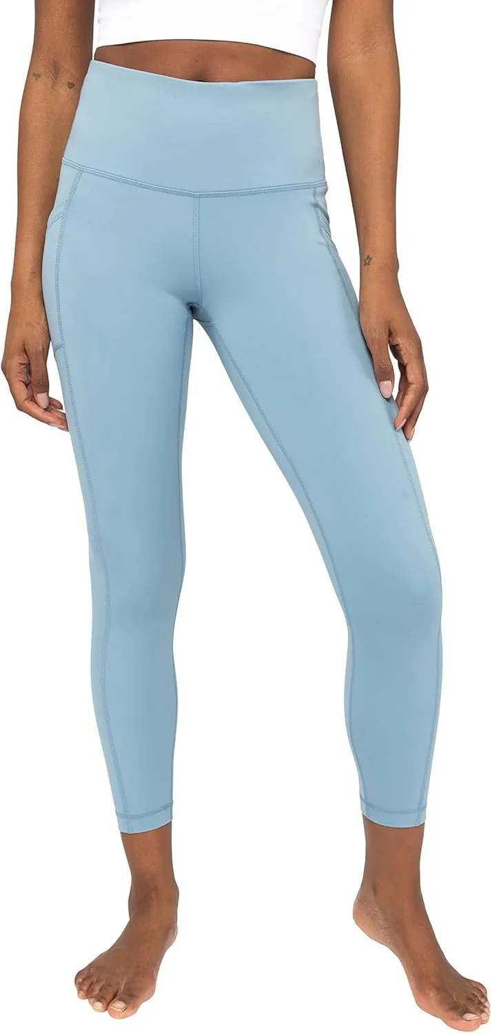 Yogalicious High Waist Ultra Soft 7/8 Ankle Length Leggings with Pockets for Women