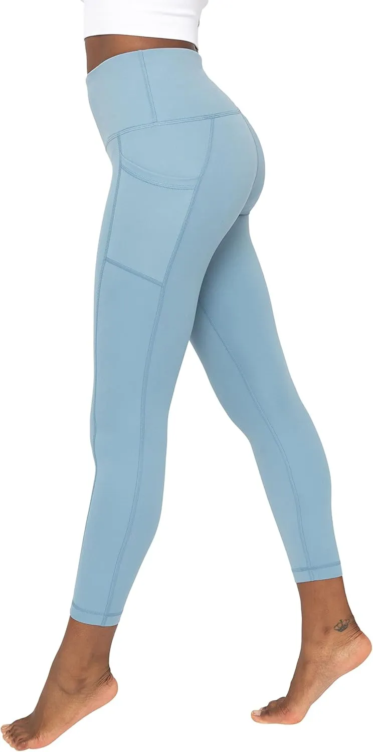 Yogalicious High Waist Ultra Soft 7/8 Ankle Length Leggings with Pockets for Women