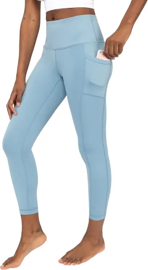 Yogalicious High Waist Ultra Soft 7/8 Ankle Length Leggings with Pockets for Women
