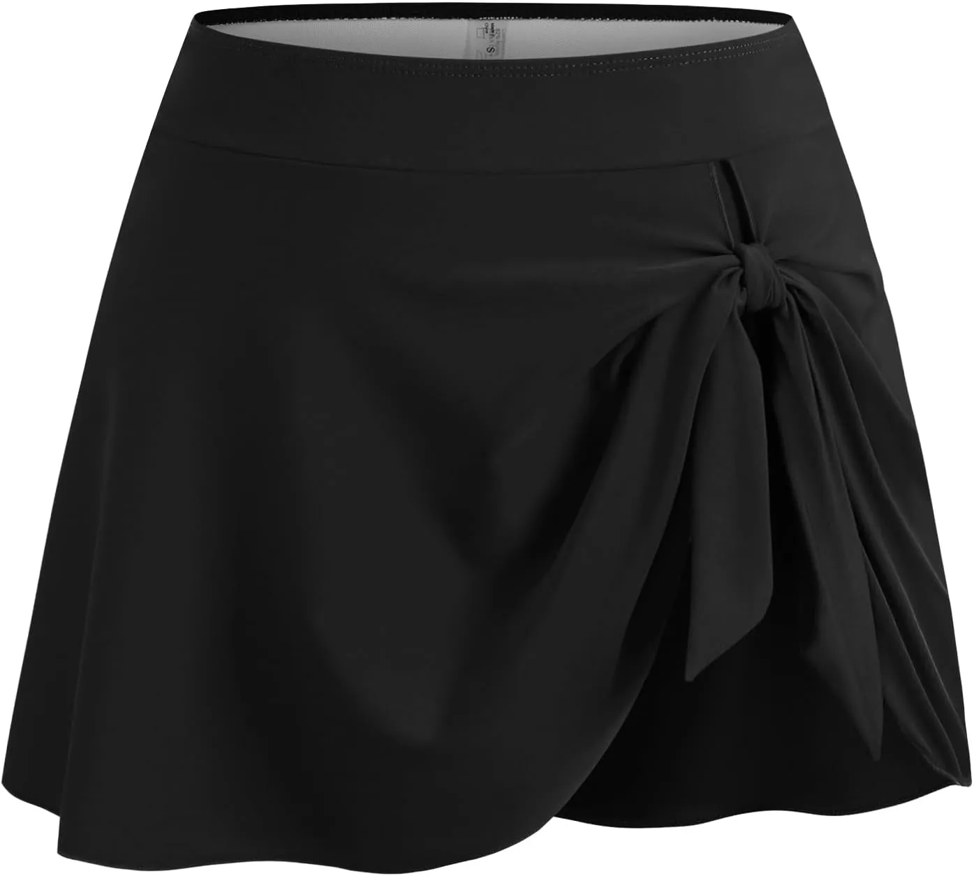 ZAFUL Women's Swim Skirt High Waisted Swimsuit Skirt Tie Knot Tummy Control Swim Skort with Built in Panty Bathing Suit Skirt