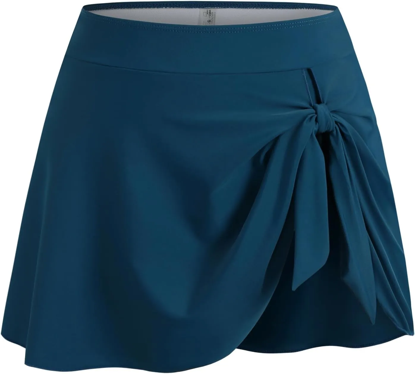 ZAFUL Women's Swim Skirt High Waisted Swimsuit Skirt Tie Knot Tummy Control Swim Skort with Built in Panty Bathing Suit Skirt