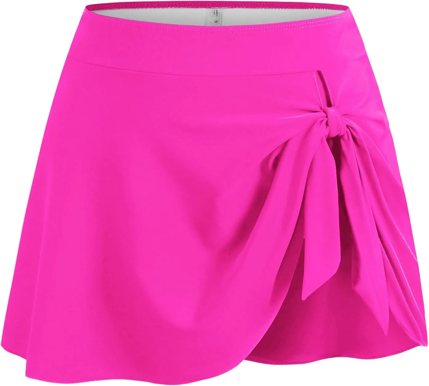 ZAFUL Women's Swim Skirt High Waisted Swimsuit Skirt Tie Knot Tummy Control Swim Skort with Built in Panty Bathing Suit Skirt