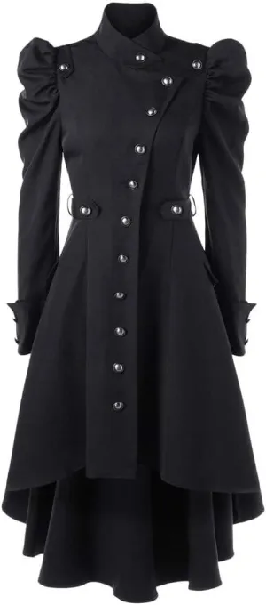 ZBYY Women's Gothic Vintage Steampunk Victorian Swallow Tail Long Trench Coat Jacket Casual Gothic Coats