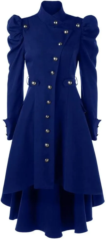 ZBYY Women's Gothic Vintage Steampunk Victorian Swallow Tail Long Trench Coat Jacket Casual Gothic Coats