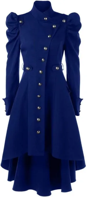 ZBYY Women's Gothic Vintage Steampunk Victorian Swallow Tail Long Trench Coat Jacket Casual Gothic Coats