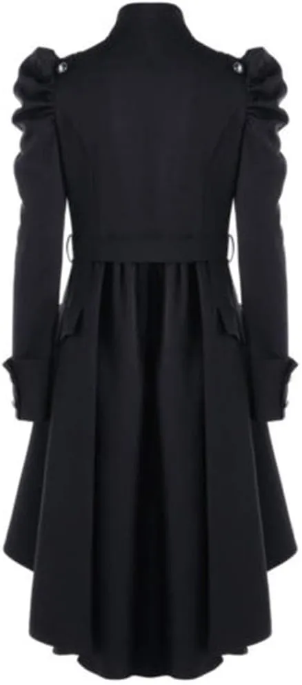 ZBYY Women's Gothic Vintage Steampunk Victorian Swallow Tail Long Trench Coat Jacket Casual Gothic Coats