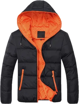Zipper Winter Coat Cotton-padded Casual Jacket Hoodie Color Men's Collision Men's Coats & Fashion Jacket Men